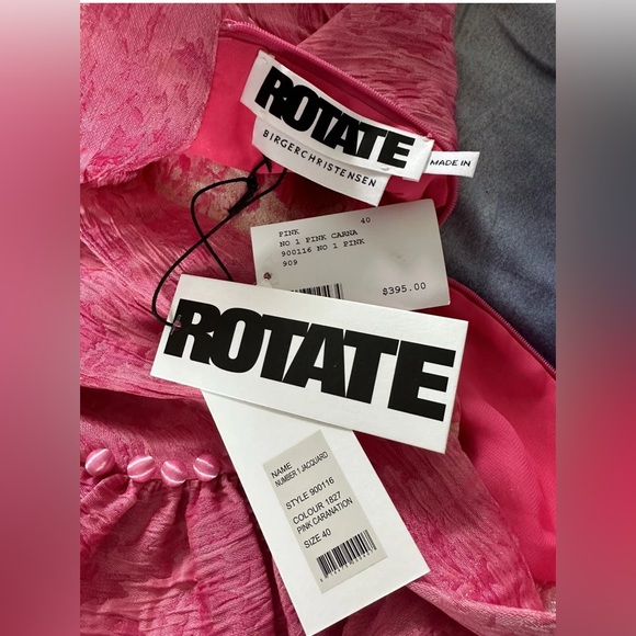 ROTATE Birger Christensen Pink Jacquard Mini Dress Punk/Gothic Influencer - Picture 6 of 6